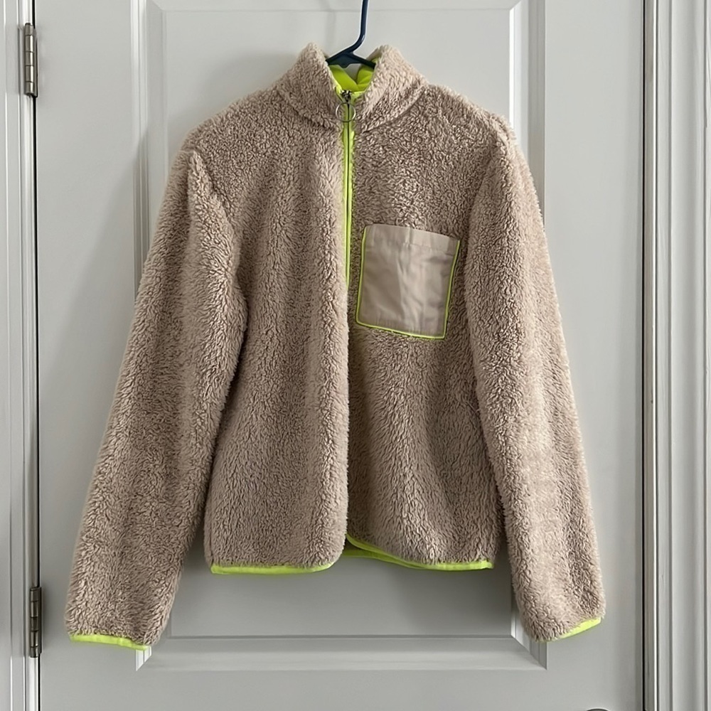 H&M Cream Fleece Jacket w/ Yellow Highlight